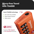 Luggage Locks TSA Approved with Inspection Indicator and Resettable 4-Digit, Easy-to-Read Combination, TSA Locks for Luggage, Suitcases, Backpacks & Travel Bags, Orange, 10-Pack