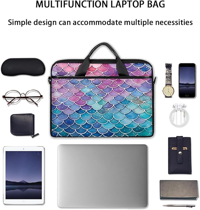 Laptop Shoulder Bag for Women Men, Waterproof Computer Case Messenger Bag Briefcase for Business Office Travel