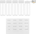 Venicor 5 Pack 3.4 oz (100ml) Travel Bottles for Toiletries - TSA Approved Plastic Empty Travel Size Shampoo Bottles Containers with Labels - Wide Mouth