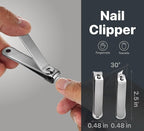 Konovo 5-Piece Nail Clippers Set, Stainless Steel Manicure Set, Travel Nail Grooming Kit for Men & Women, Toenail & Fingernail Clippers