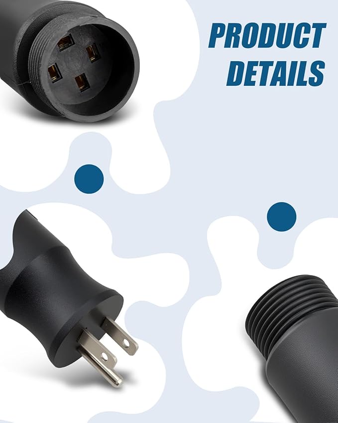 219261 Multi-Voltage Adapter Plug Fit for Miller/Hobart Welders/Plasma Cutters 115 Volt 5-15P 4 Pin to 3 Prong Welder Electric Adapter Plug