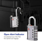 SURE LOCK TSA Accepted 4 Dig Heavy Duty Big Combination Luggage Padlock All Metal Travel Lock for Equipment Hard Case Luggage Gun Case Gym Locker Pelican Vault Lock (2, Grey)