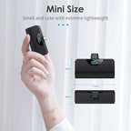 [2-Pack]Portable Charger for iPhone 17/16/15,5200mAh PD USB C Power Bank Built-in USB-C Connector,Battery Pack Compatible with iPhone 17/17 Pro/17 Pro Max/16/15 Series,Android-Graphite Black+White