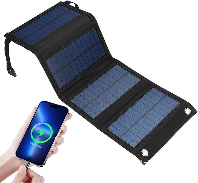 USB Solar Charging Panel - Camping Solar Panel Charger, Travel Solars Bank with USB Output | Compact Solars Charger, Outdoor Hiking Stellar Charging Device for Picnic, Backpacking, Fishing Trips