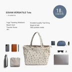 ESVAN Corduroy Yoga Tote Bag Gifts for Women Drawstring Yoga Mat Bag for Office Workout Travel Carryall Pilates Gym