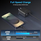 45W 2Pack Super Fast Charger USB C Dual Port Android Phone Charger Type C Fast Charging Block with 6FT Type-C Charger Cord for Samsung Galaxy S26 Ultra/S26/S26+/S25/S24/S23/S22/S21+/iPhone 17/16/15