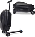2-in-1 Ride-On Scooter Suitcase for Kids & Adults, 20” Foldable Hardshell Carry-On Luggage for Travel, Lightweight Kids Scooter Bag with Wheels