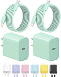 iPhone Charger Fast Charging USB C Charger Block Type C Charging iPad Chargers with 6FT C Chargers Cord Compatible with iPhone14/14 Pro Max/13/13Pro/12/12 Pro/11,iPad(Green)
