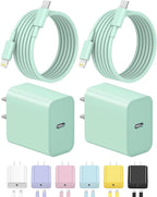 iPhone Charger Fast Charging USB C Charger Block Type C Charging iPad Chargers with 6FT C Chargers Cord Compatible with iPhone14/14 Pro Max/13/13Pro/12/12 Pro/11,iPad(Green)