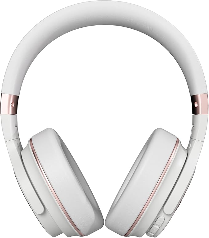 Raycon Everyday Bluetooth Headphones - Over The Ear, Active Noise Cancelling Wireless Headphones + Awareness Mode, Bluetooth Headset with Mic, 40 Hours of Battery Life (Rose Gold)