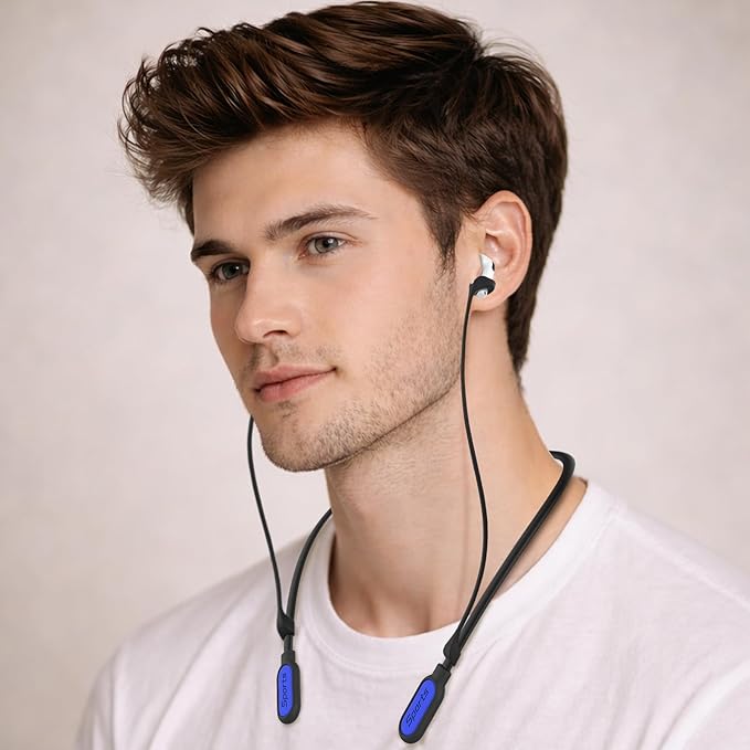 Compatible Airpods Strap, Silicone Anti-Lost Strap Wire Connector Sports Neckband Strap Compatible for Airpods Pro 3/2/1, Airpods 4, 3, 2, 1, Black with Dark Blue