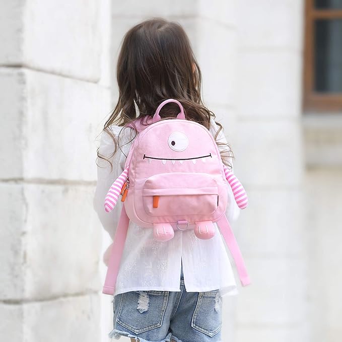 GAGAKU Toddler Backpack with Leash - Mini Kids Backpacks for Girls 2-5 Years Child Safety Backpack 3D Cartoon Animal Anti-Lost Preschool Backpack - Pink