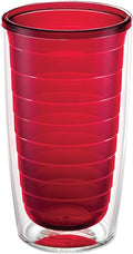 Tervis Clear & Colorful Tabletop Made in USA Double Walled Insulated Tumbler Travel Cup Keeps Drinks Cold & Hot, 16oz, Red