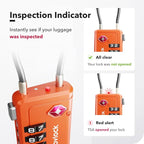 Luggage Locks TSA Approved with Inspection Indicator and Resettable 4-Digit, Easy-to-Read Combination, TSA Locks for Luggage, Suitcases, Backpacks & Travel Bags, Orange, 10-Pack