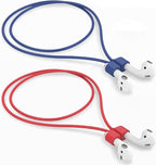【2 Pack】 Ultra Strong Magnetic Anti-Lost Straps for AirPods, Colorful Soft Silicone Sports Lanyard Compatible with AirPods 1&2 / AirPods 3rd / AirPods Pro 1st&2nd Gen, Neck Rope Cord - Red+Blue
