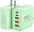 2Pack USB C Fast Charger Block, Total 60W 5-Port USB C Wall Charger 30W Type C Charging Block, 2USB C+3USB A PD 3.0 Multiport Charging Cube for iPhone 17 16 15 14 Pro Max, G-alaxy S26 S25 Ultra, i Pad