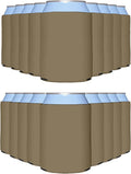 PartyPrints 25 Pack Taupe Blank Can Cooler Sleeves, Customizable Bulk Insulated Foam for Beer, Collapsible Plain Drink Holder, Cold Soda Insulator, 12oz Regular, 16oz Tall Cans