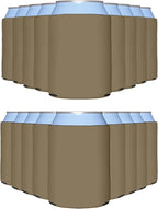 PartyPrints 25 Pack Taupe Blank Can Cooler Sleeves, Customizable Bulk Insulated Foam for Beer, Collapsible Plain Drink Holder, Cold Soda Insulator, 12oz Regular, 16oz Tall Cans