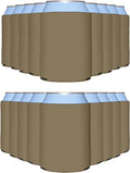 PartyPrints 200 Pack Taupe Blank Can Cooler Sleeves, Customizable Bulk Insulated Foam for Beer, Collapsible Plain Drink Holder, Cold Soda Insulator, 12oz Regular, 16oz Tall Cans