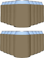 PartyPrints 200 Pack Taupe Blank Can Cooler Sleeves, Customizable Bulk Insulated Foam for Beer, Collapsible Plain Drink Holder, Cold Soda Insulator, 12oz Regular, 16oz Tall Cans