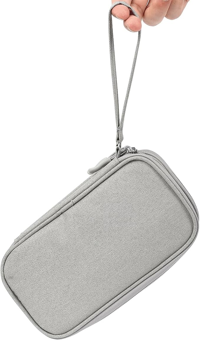 CAAORDKSO Cord Organizer Travel Cable Organizer Bag Tech Electronic Organizer Travel Case, Waterproof Electronic Accessories Pouch Bag for Cable, Cord, Charger, Phone, Power Bank, Earphone(Light Grey)