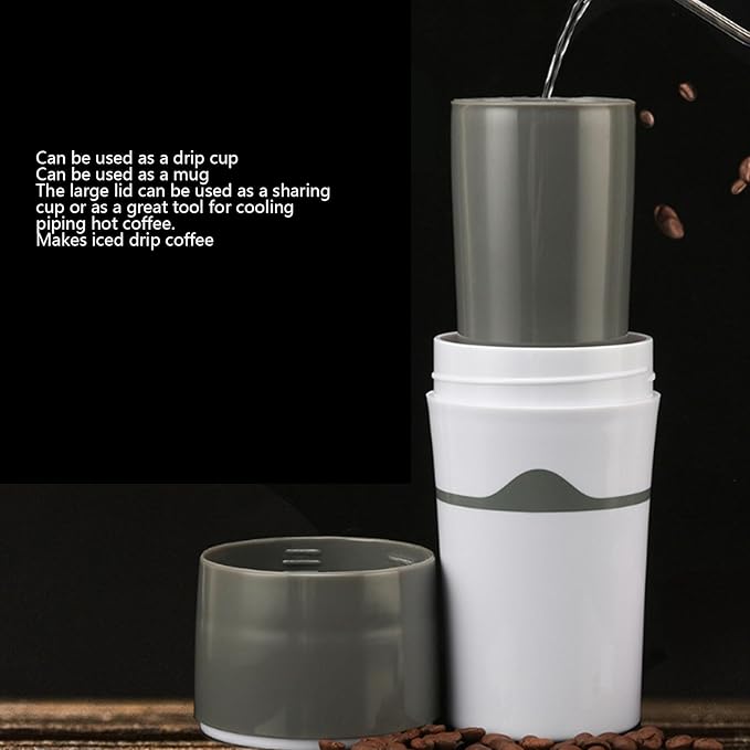 Asixxsix Pour Over Mug for, Portable Stainless Steel Manual Drip Coffee Maker Leakage Proof for Camping Hiking Office Home, Dishwasher