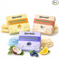 flowcheer Paper Soap Sheets (360 Pcs) - Lemon, Coconut, Blueberry Scents, Portable Travel Soap Sheets, Eco Dissolvable for Camping, Travel, Hiking, Outdoor & On-the-Go Hand Washing