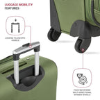 SWISSGEAR Sion Softside Expandable Spinner Luggage Durable Lightweight Travel Suitcase, Evergreen, Checked-Medium 25-Inch