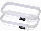 YQBRAO 2-Pack Small Clear Hard Shell Zipper Case White, 1.2mm Heavy-Duty Crush-Proof Makeup Bag, TSA Approved Toiletry Bag, Rigid Diaper Bag Organizer Pouches for Cables, Tech & Snacks