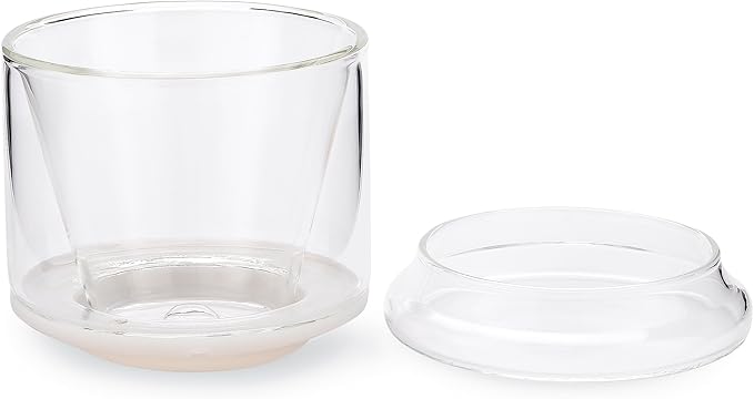 Normcore Pour Over Coffee Maker 2.0 (320ml / 10.8oz) – Double Wall Borosilicate Glass Coffee Dripper, Portable with EVA Case, Fits 185 Wave Filter, Manual Pour Over Coffee Brewer, Clear