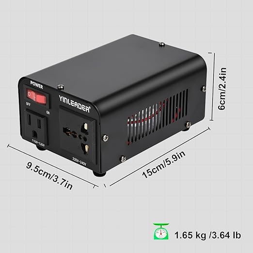 Yinleader 300W 110V to 220V Voltage Converter Step Up Transformer Power Converter for use in the US for European and Asian Household 220V/230V/240V appliances (VTUS-300)