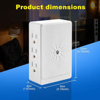 6-Outlet Wall Adapter, ETL Listed 3-Prong Grounded Side Access Power Strip, Indoor Use for Home, Office (1 Pack)