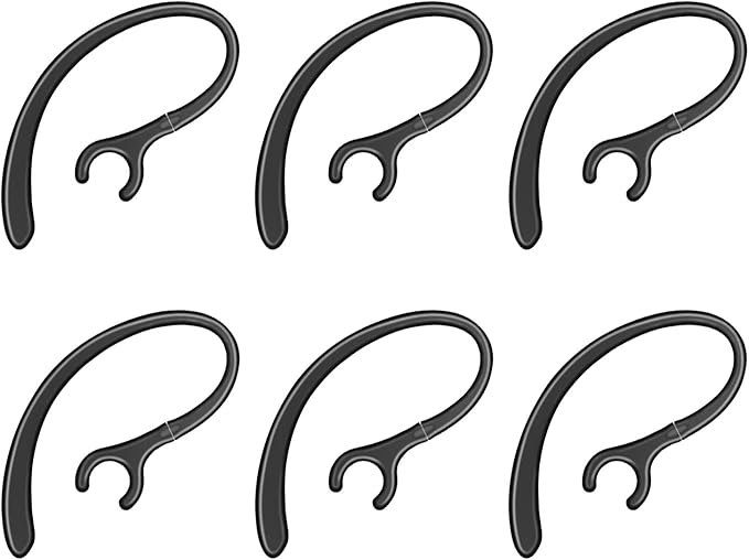 6 Pack Replacement Ear Hook Universal Small Clamp Loop Clip for Other Bluetooth Headset(Black)
