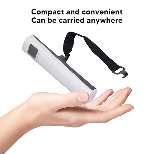 Digital Luggage Scale, 110 Lbs High Accuracy Hand Shaking Self Powered Hanging Baggage Scale with LCD Display, Portable Suitcase Weighing Scale for Home, Office, Travel, Picnics