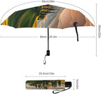 Cowboy Black Hat Western Boots Umbrellas for Rain Portable Travel Umbrellas Lightweight Automatic Windproof Folding Umbrella Compact Outdoor Beach Umbrella for Women, Men