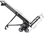 Folding Hand Truck Dolly Height Adjustable Steel Luggage Cart Trolley Cart Black MAX Load 460lbs Rubber Wheels for Moving,Shopping,Travel,Office Use