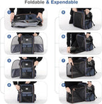 Extra Large Cat Backpack Carrier Expandable Pet Carrier Backpack for Small Dogs Medium Cats Fit Up to 18 Lbs, Dog Backpack Carrier, Foldable Puppy Backpack Carrier for Travel, Hiking,Blue