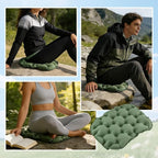 Inflatable Seat Cushion, Portable & Lightweight Airplane Seat Cushion, Camping Accessories Chair Pad Travel Stadium Cushions for Wheelchair,Driving,Office Work(Color:Green)