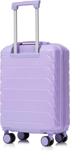 20 Inch Carry on Luggage with 14 Inch Cosmetic Case, 2 Pcs Hardshell Lightweight Durable Spinner Suitcase Set for Travel, Women, Men, TSA Lock, ABS, 20+14 Inch (Purple)