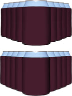 PartyPrints 1000 Pack Eggplant Blank Can Cooler Sleeves, Customizable Bulk Can Coolers, Extra-Thick Collapsible Drink Insulator Sleeve, Beer Can Coolers for Party Beverages