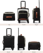 LOVEVOOK Underseat Carry On Luggage With Wheels, 16 Inch Softside Underseat Luggage Spinner, 18x14x8 inches Travel Bag With TSA Lock, Water-Resistant Lightwhight Personal Item for Travel