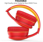 B10 Wireless Bluetooth Over-Ear Headphones, Lightweight Folding Stereo Bass Headset with Mic, 50H Playtime, Volume Control, Bluetooth 5.3 Headphones for iPad/Travel/Tablet/PC (Red)