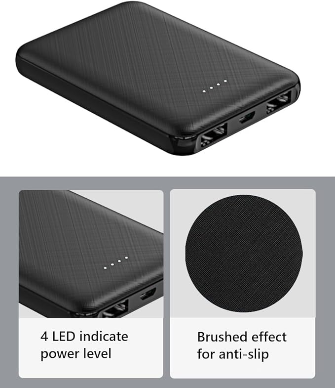FIVO Portable Charger 5000mAh 5V 2A Power Bank with USB Cable, Carrying case and Hook for Mobile Phone, iPhone, iPad, Samsung Galaxy and More (1 Pack)