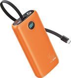 Portable Charger, 45W 20000mAh Power Bank with in/Out Fast Charging USB C Cable, 3W Flashlight, LED Display, Portable Battery Pack Travel Essentials for iPhone 17/16/15, Android Phone, Tablet, Laptop