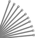 XINGO 10 Inch Cable Zip Ties (500 Pack), 40 Lbs Tensile Strength-Heavy Duty, Self-Locking Nylon Plastic Nylon Wire Ties for indoor and outdoor use (Silver)