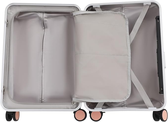 CNCEST 20" Adjustable Double Handle Ride-on Luggage,Travel Carry On Trolley Case with Mesh Pocket for Kids,Children's Ride On Suitcase with Wheels & TSA Lock (StyleB, Pink)