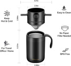 OARSE 16oz Camping Coffee Maker Pour Over Coffee Maker Set，Camp Pour Over Set，Portable Coffee Kit for Travel, Camping, Offices, Backpacking