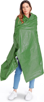 ANLOKE Emergency Blankets Mylar Thermal Blanket (4 Pack) of Space Blanket 82" x62''. Survival Blankets Heavy Duty Camping Gear, First Aid, Green