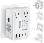 DOACE 220V to 110V Converter - 350W Cordless Voltage Converter US to Europe Power Adapter Combo with 4-Port USB Charging & Worldwide Plugs (UK/AU/US/EU) for Hair Straightener, Curler, Phone