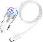 [Apple MFi Certified] iPhone 16 Car Charger Fast Charging, Caiinei 4.8A USB Car Power Cigarette Lighter USB-C Car Charger Adapter + 6FT Type-C Cable for iPhone 16 Pro/16 Plus/16 Pro Max/15/15 Pro/iPad